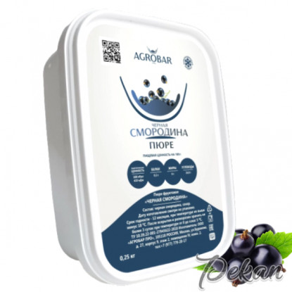 Пюре замороженное Черная смородина Agrobar, 250 г