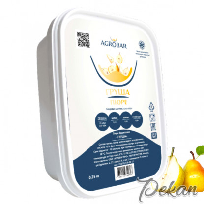 Пюре замороженное Груша Agrobar, 250 г