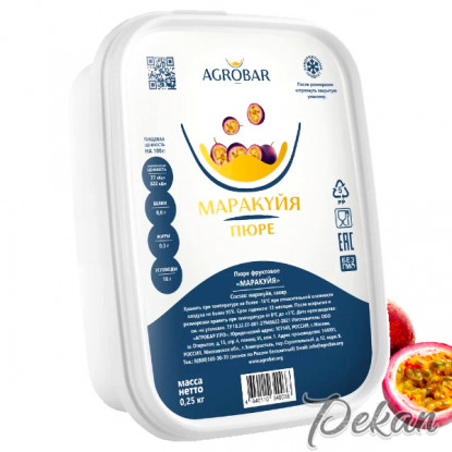 Пюре замороженное Маракуйя Agrobar, 250 г