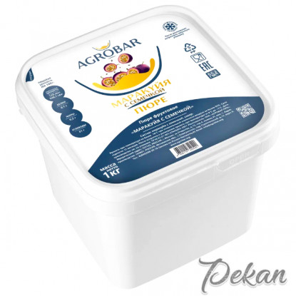 Пюре замороженное Маракуйя с семечкой Agrobar, 1 кг