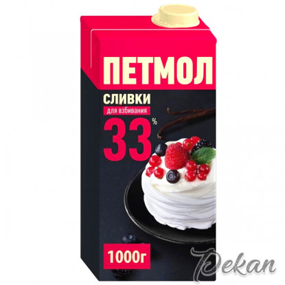 Сливки Петмол 33%, 1 л