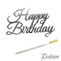 Зеркальный топпер Happy birthday №133