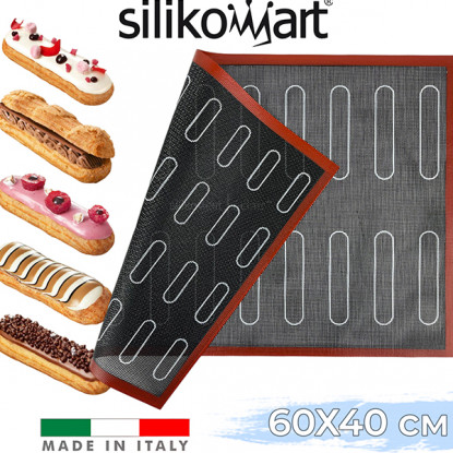 Коврик перфорированный двусторонний Эклер 60х40 см Silikomart №К2