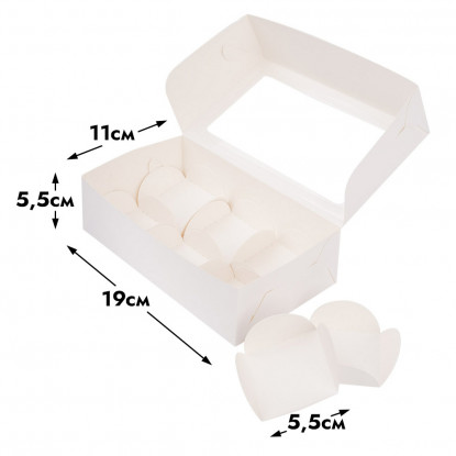 Коробка для моти 19х11x5,5 см 6 ячеек  Белая №