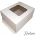 Коробка для торта 300х400х200 мм Белая с окном №316