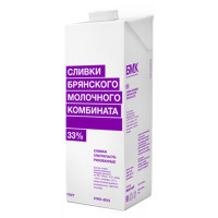 Сливки БМК 33%, 1 л