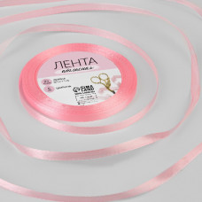 Лента атласная 0,6 см, 23 м, Розовая №04